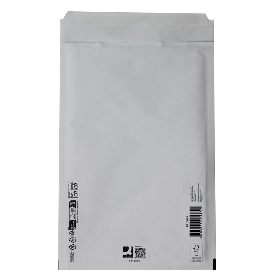 Luftpolstertasche F 6/16, 220 x 340 mm, weiß   KF10445 Q-CONNECT KF10445 Q-CONNECT KF10445 Innengr.220x340mm