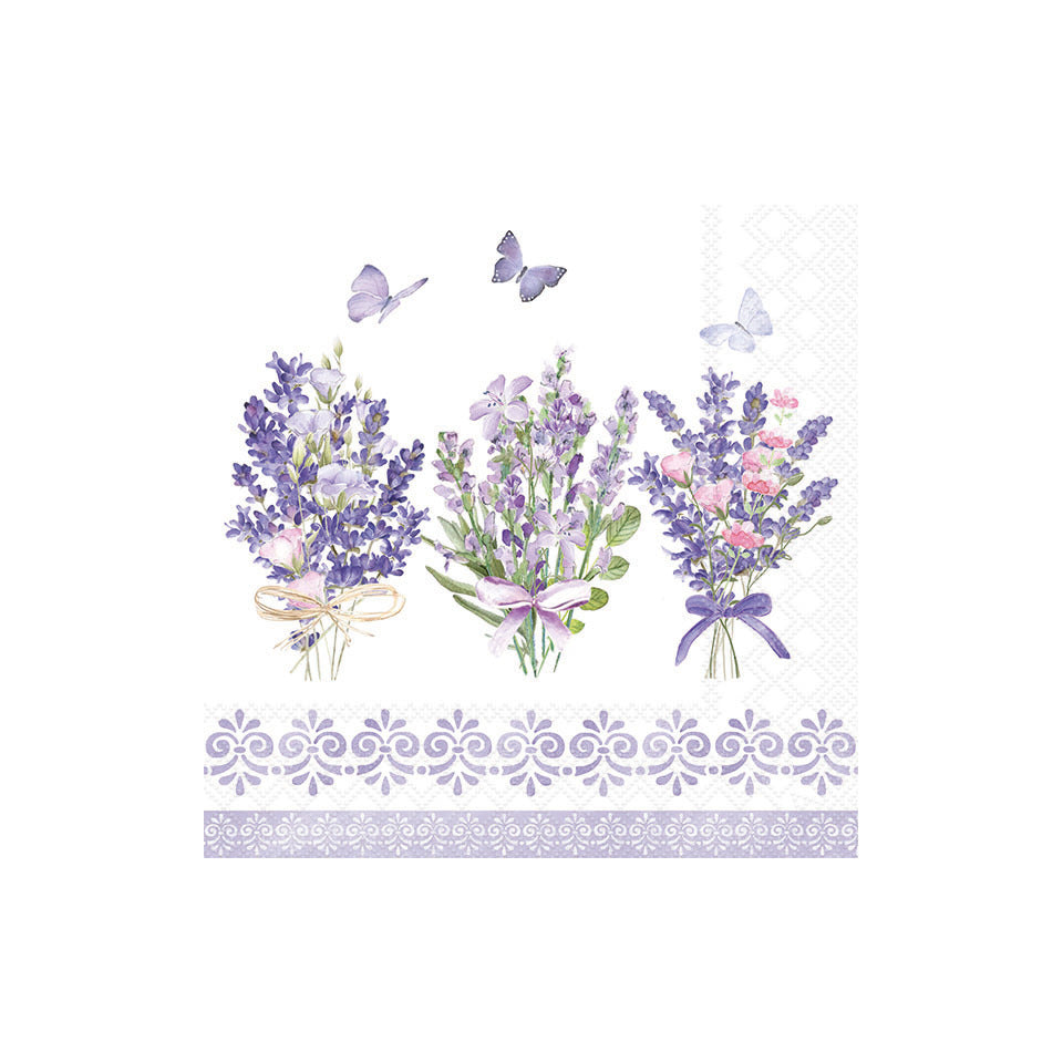 Motivserviette Schöner Lavendel, 25 x 25 cm, 3-lagig, 20 Stück AMBIENTE 12519735 AMBIENTE 12519735 20ST