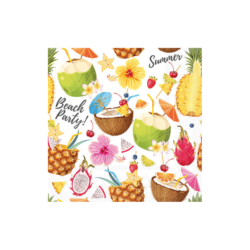Motivserviette Strandparty, 33 x 33 cm, 3-lagig, 20 Stück AMBIENTE 13318355 AMBIENTE 13318355 20ST