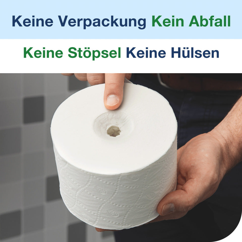 Toilettenpapier-Spender OptiServe® Doppelrollenspender für Hülsenloses Toilettenpapier Weiß T7 TORK 558060 TORK 558060 System T7 QUERFORMAT
