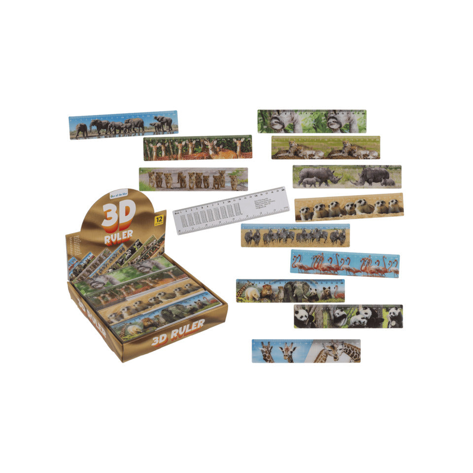 3-D Lineal Wildtiere, 21 cm, sortiert OUT OF THE BLUE 29/2714 OOTB 29/2714  21cm
