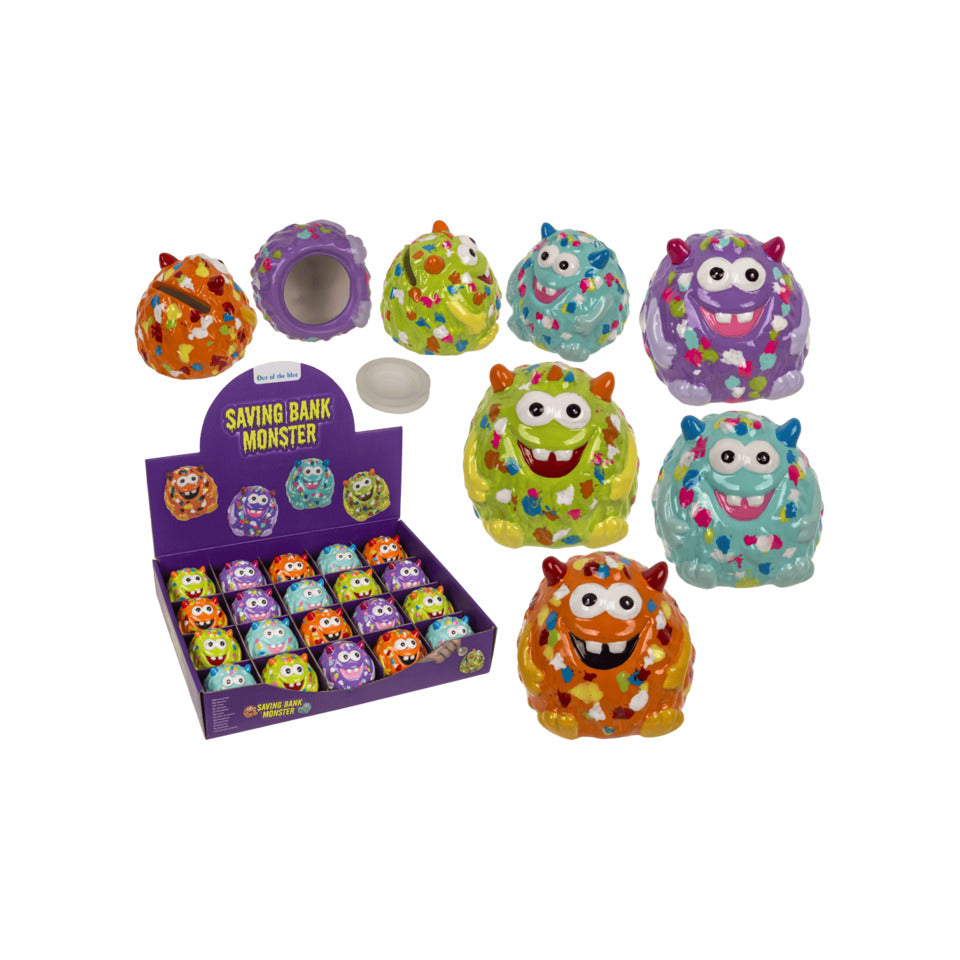 Spardose Monster 6x6cm Keramik sortiert  ~~OEM~ OUT OF THE BLUE 78/5896 OOTB 78/5896 6x6cm Keramik