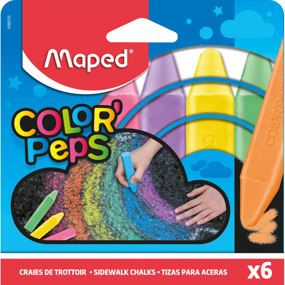 Straßenmalkreide COLOR'PEPS, 6 Stück, sortiert MAPED 936010 MAPED 936010 COLOR'PEPS