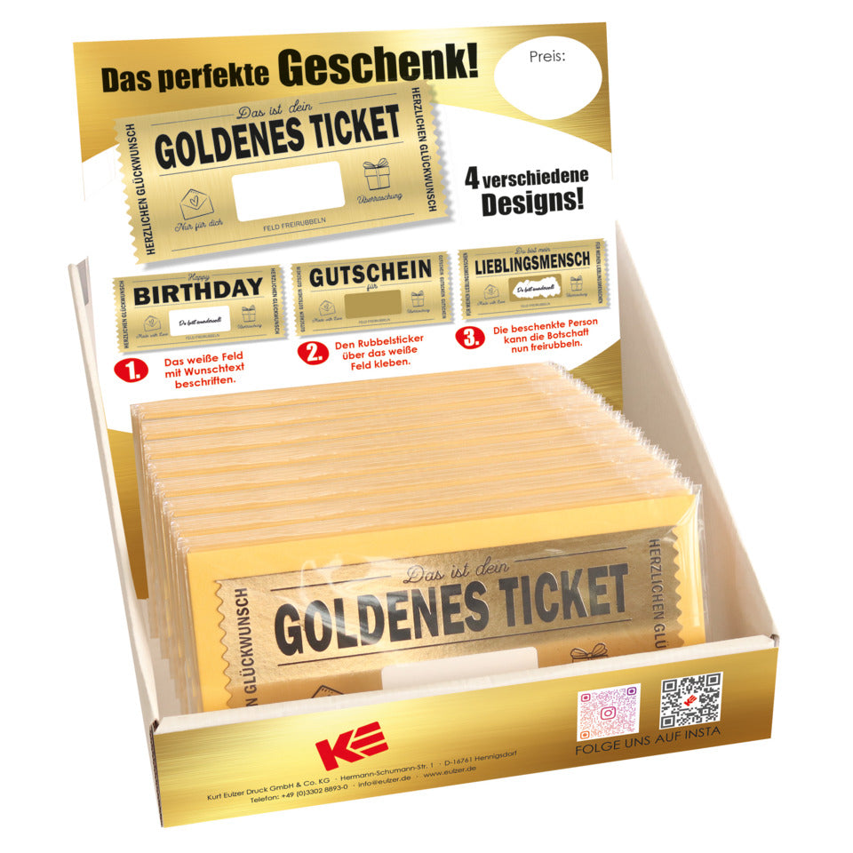 Geschenkgutschein Golden Ticket, DIN Lang, 4-fach sortiert EULZER 41-2718 u. K-1039 EULZER 41-2718 u. K-1039 Bild