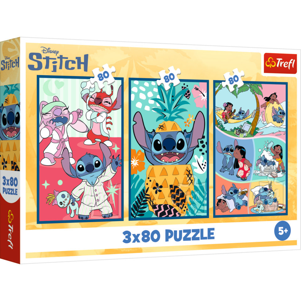 Puzzle Lilo & Stich, 3 x 80 Teile TREFL 34885