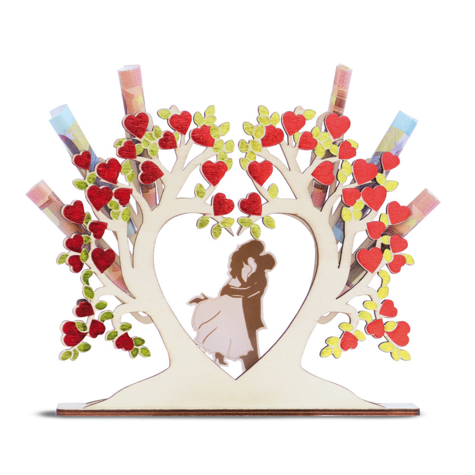 Geldgeschenk Holzaufsteller Hochzeit, 15 x 18 cm  01-0330 01-0330 15x18cm