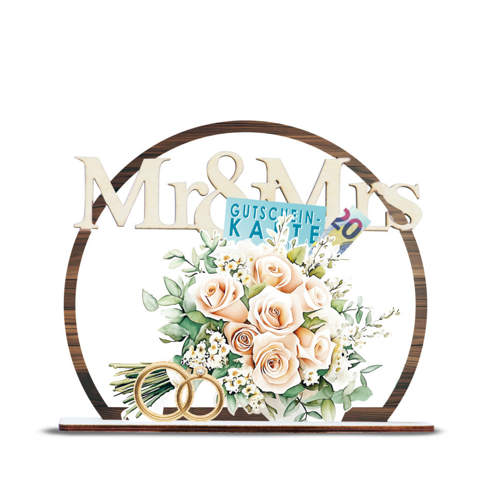 Geldgeschenk Holzaufsteller Hochzeit, 15 x 18 cm  01-0331 01-0331 15x18cm