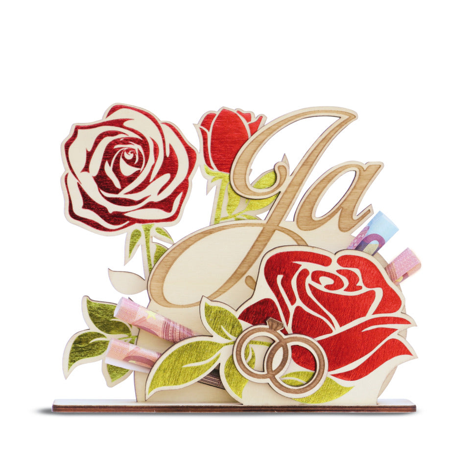 Geldgeschenk Holzaufsteller Hochzeit, 15 x 18 cm  01-0329 01-0329 15x18cm
