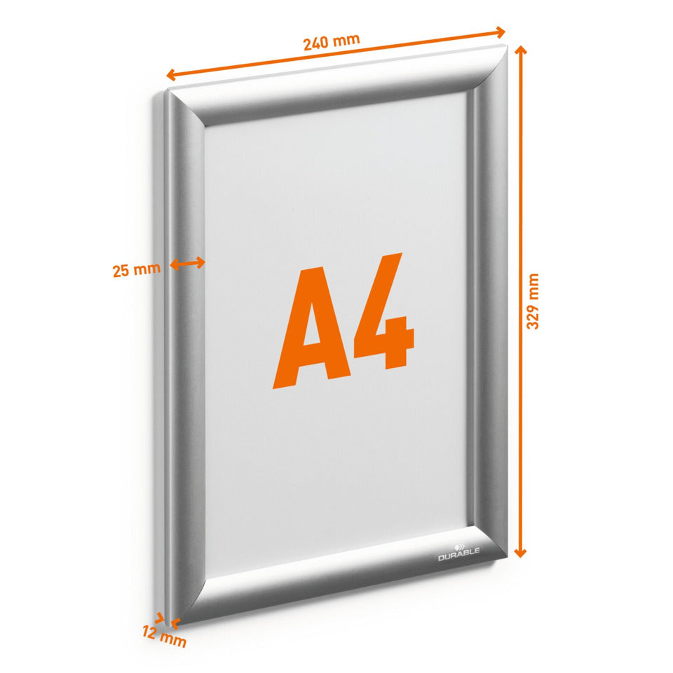 Klapprahmen, A4, Aluminium, silber DURABLE 4796 23
