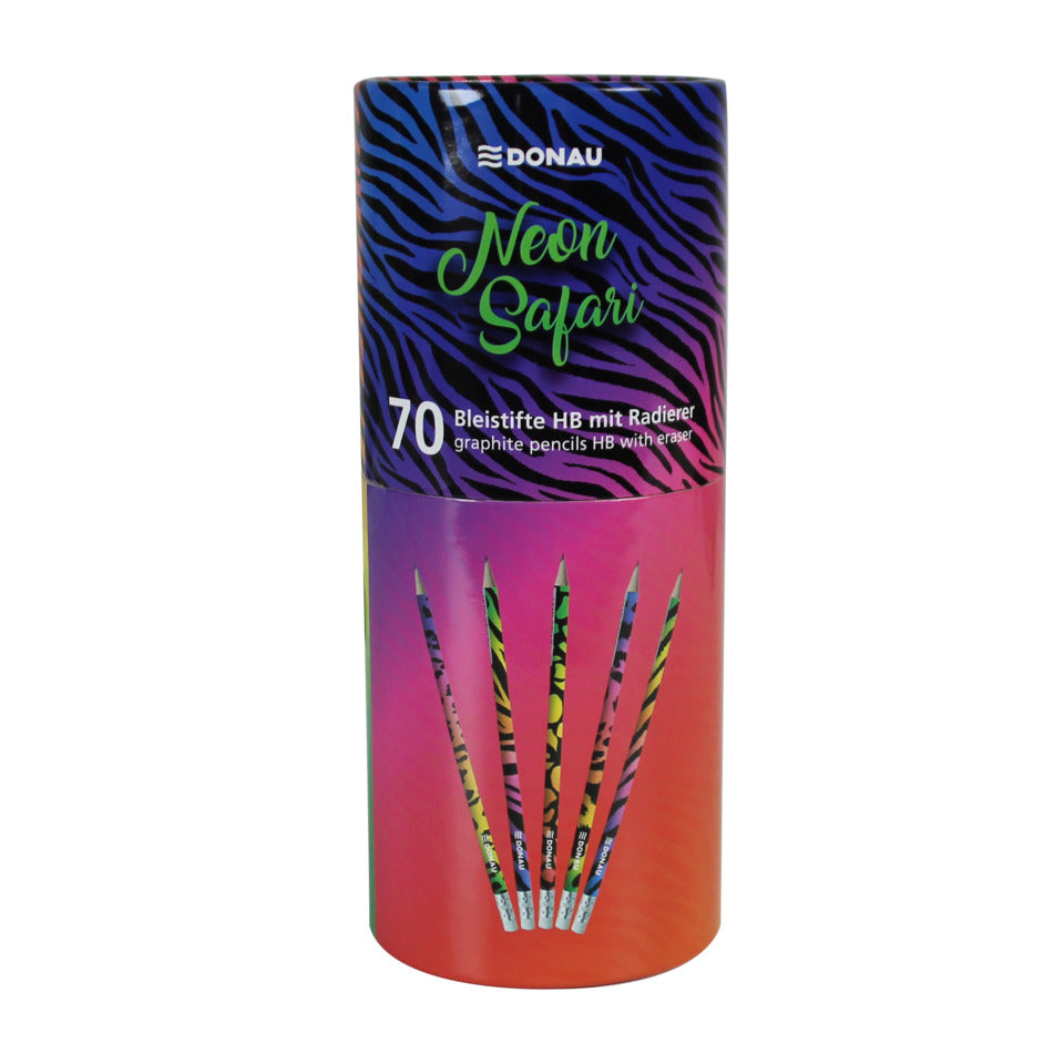 Bleistift mit Radierer Neon Safari, HB DONAU 3813102-99