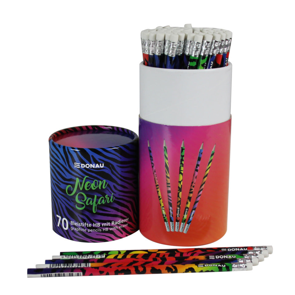 Bleistift mit Radierer Neon Safari, HB DONAU 3813102-99