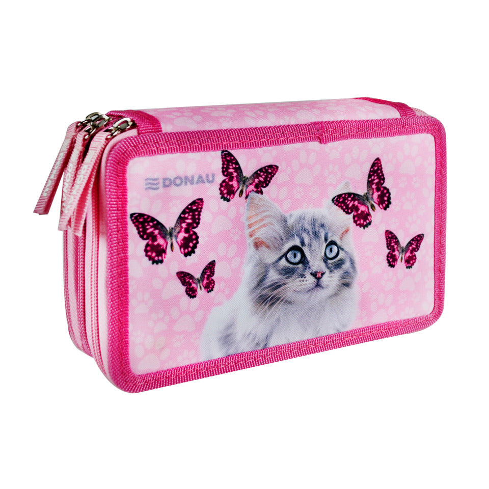 Schüleretui Motiv Katze DONAU 6776100-28 DONAU 6776100-28 gefüllt 3-Stock