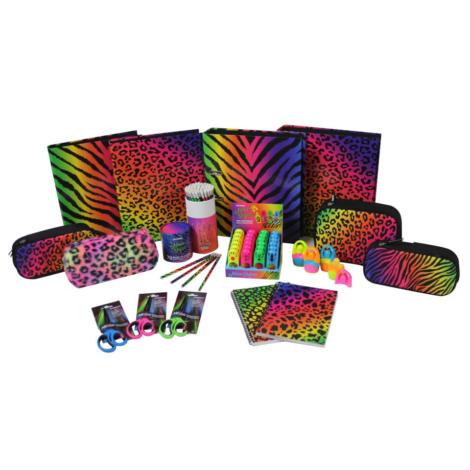 Schüleretui Neon Safari Zebra oval, 23 x 17 x 6 cm DONAU 6778100-90 DONAU 6778100-90 oval
