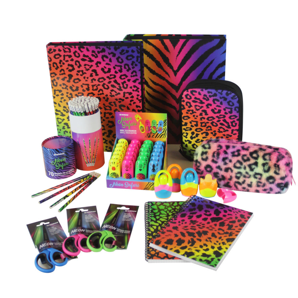 Schüleretui Neon Safari Zebra oval, 23 x 17 x 6 cm DONAU 6778100-90 DONAU 6778100-90 oval