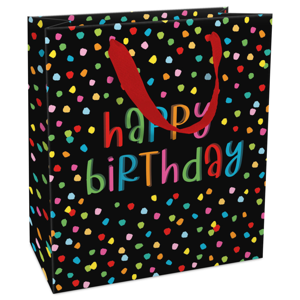 Geschenktragetasche Geburtstag, 21 x 18 x 8 cm, schwarz/bunt BRAUN+COMPANY 1582-26014 BRAUN+COMPANY1582-26014 21x18x8cm
