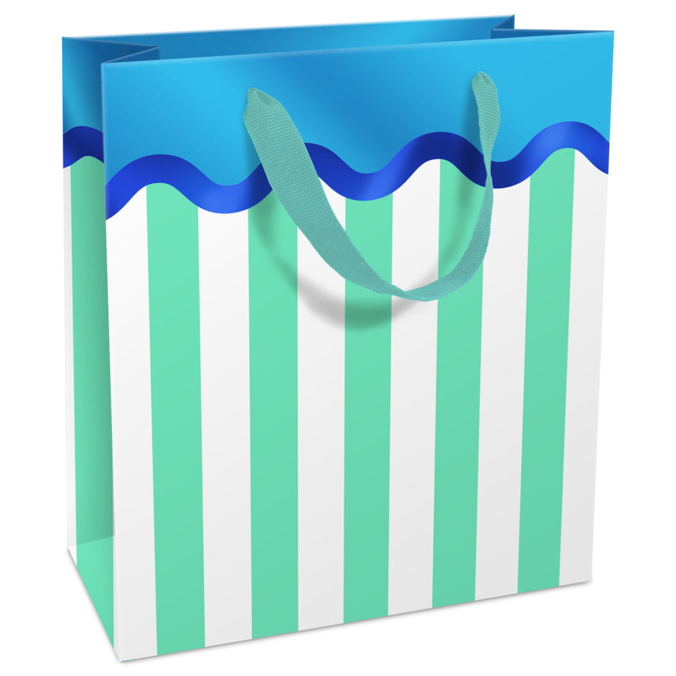 Geschenktragetasche Adria, 21 x 18 x 8 cm, weiß/azurblau BRAUN+COMPANY 1592-26422 BRAUN+COMPANY 1592-26422 21x18x8cm