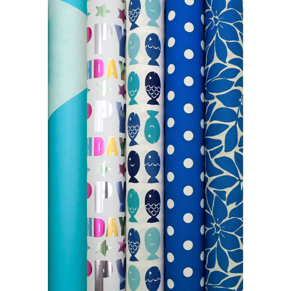 Geschenkpapierrolle True blue, 2 m x  70 cm, sortiert BRAUN+COMPANY 1330-26005/PBS