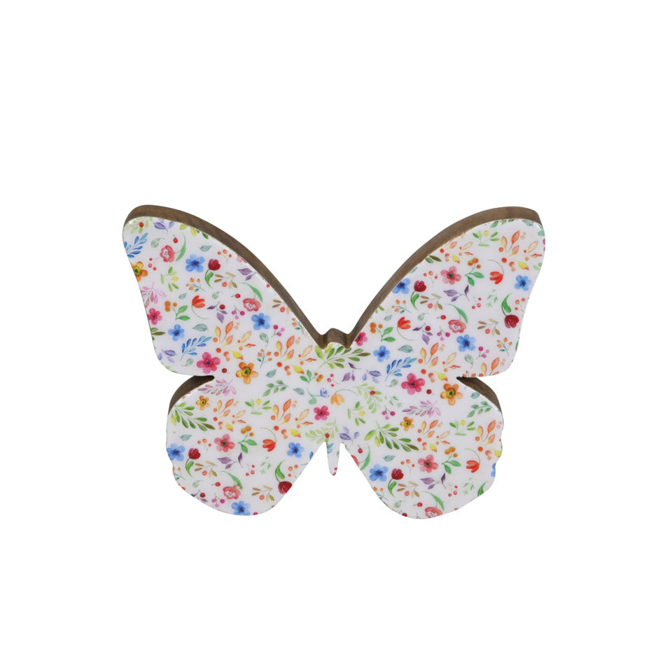 Dekoschmetterling Blumen, 20 x 3 x 14 cm, Mangoholz  681953014998 681953014998 20x3x14cm