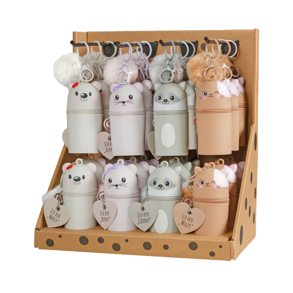 Mini-Schlüsselanhänger Silikon, 4 Motive, 24 Stück, sortiert LULUBUG 24309 VE LULUBUG 24309 VE 4Motive 24ST