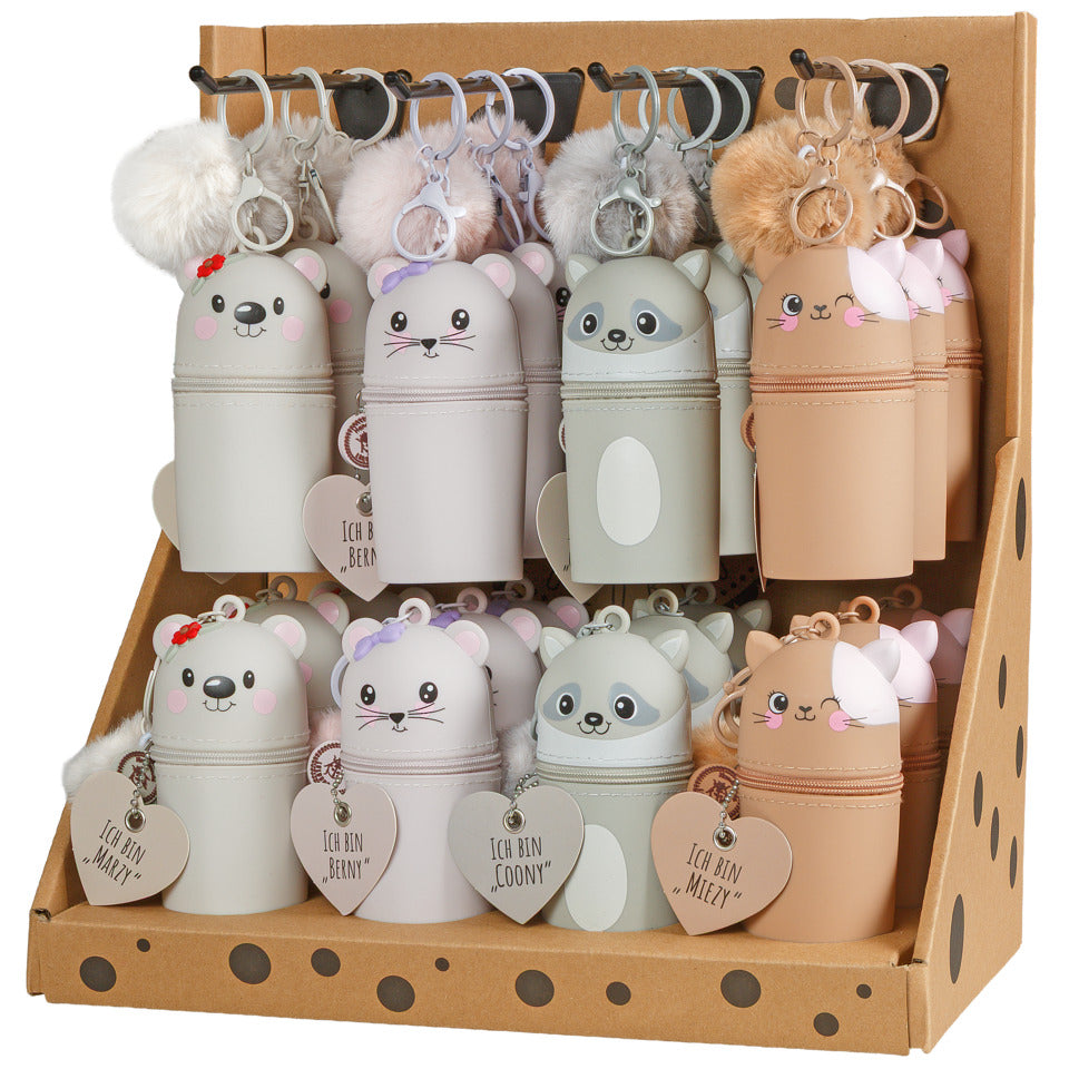 Mini-Schlüsselanhänger Silikon, 4 Motive, 24 Stück, sortiert LULUBUG 24309 VE LULUBUG 24309 VE 4Motive 24ST