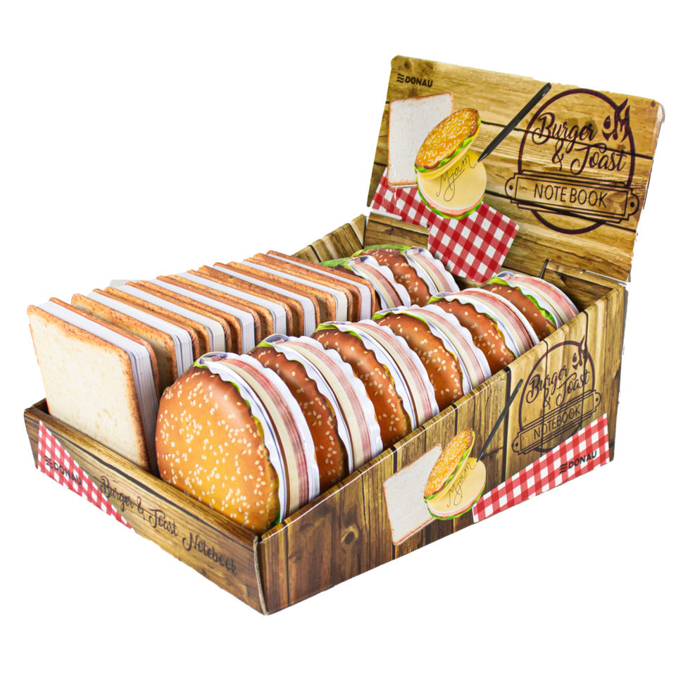 Notizbuch Burger & Toastbrot, sortiert DONAU 1321102-99 DONAU 1321102-99 Display