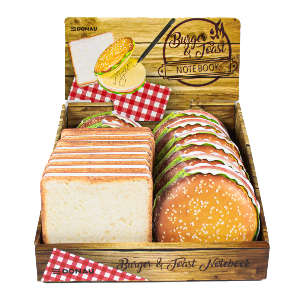 Notizbuch Burger & Toastbrot, sortiert DONAU 1321102-99 DONAU 1321102-99 Display