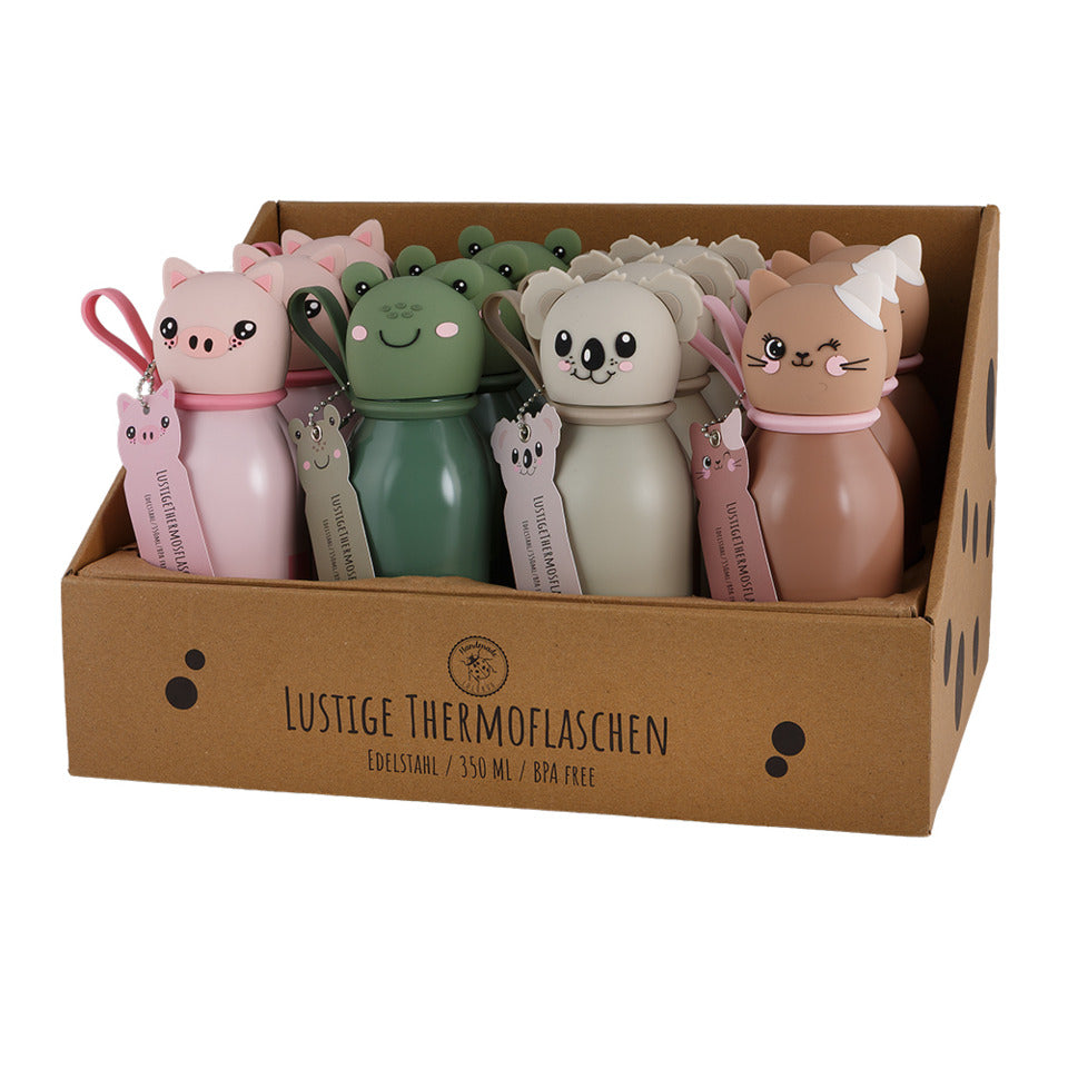 Thermosflasche Tiere, 350 ml, 4 Motive, sortiert LULUBUG 28109 VE LULUBUG 28109 VE 12ST 4Motive