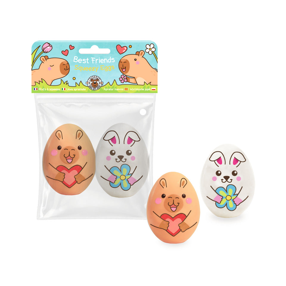Quetschfigur Squishy Eier 2 Stück Capybara Happy Spring TRENDHAUS 967060 TRENDHAUS 967060 Capybara Happy Spring