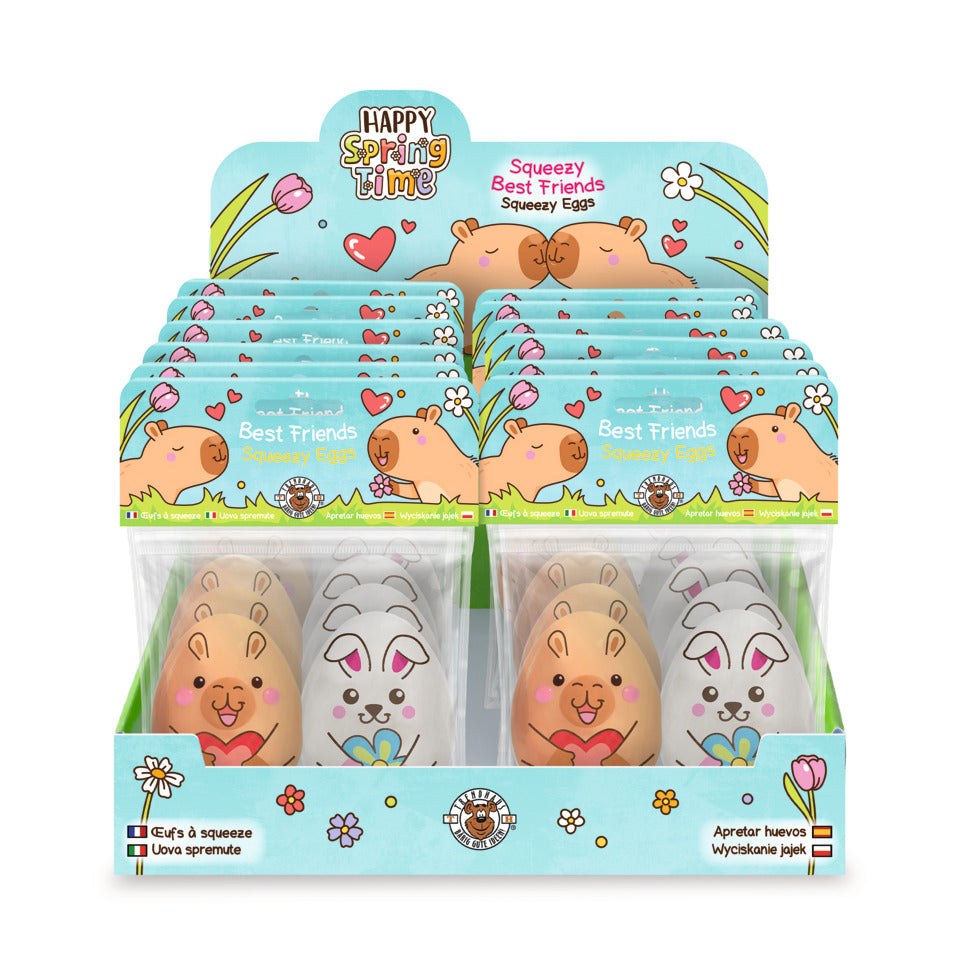 Quetschfigur Squishy Eier 2 Stück Capybara Happy Spring TRENDHAUS 967060 TRENDHAUS 967060 Capybara Happy Spring