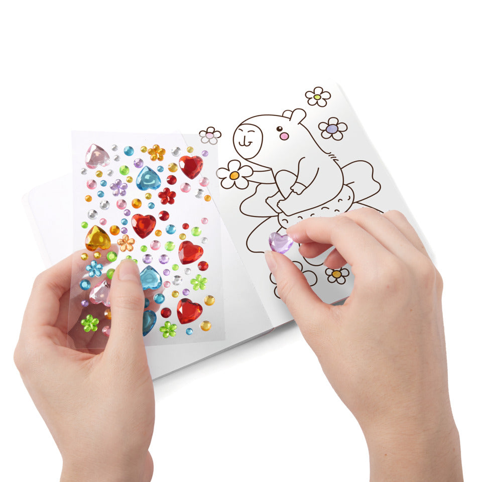 Stickerbuch Stickermalbuch mit Diamond-Stickern Capybara Happy Spring TRENDHAUS 967541 TRENDHAUS 967541 Capybara Happy Spring
