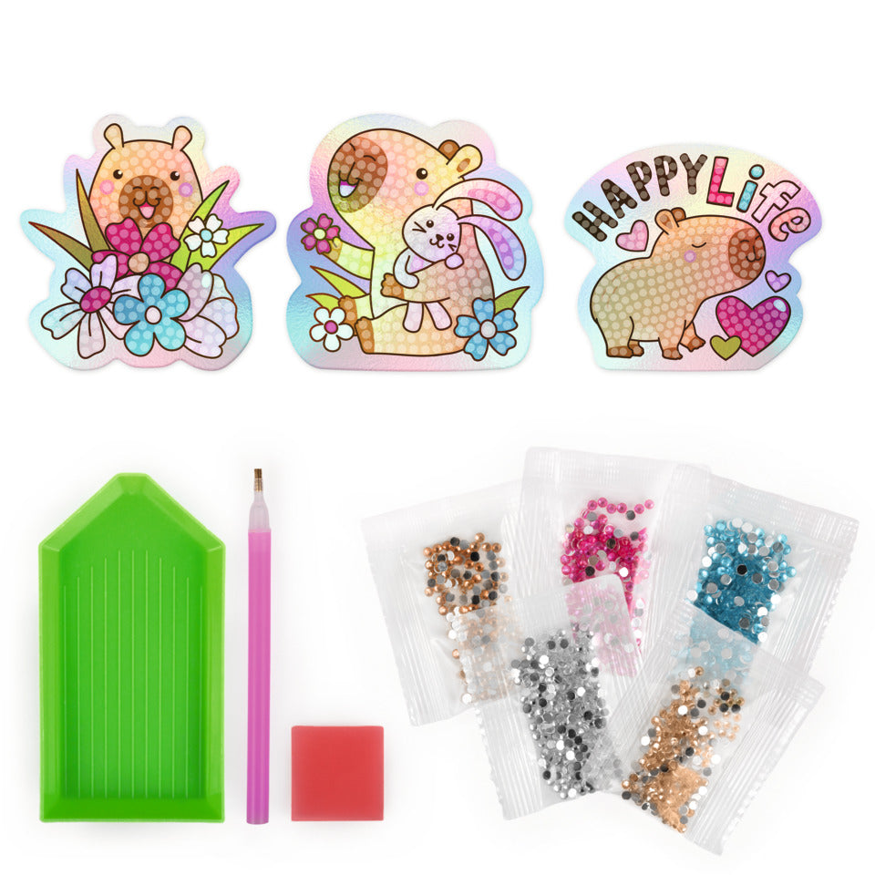 Diamond Painting Set Capybara Happy Spring TRENDHAUS 967572 TRENDHAUS 967572 Capybara Happy Spring