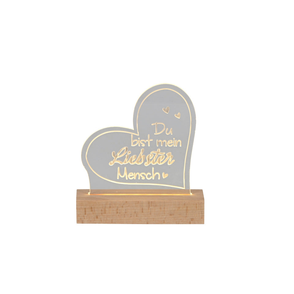 LED-Schild Du bist mein Liebster Mensch, 15 x 4,5 x 16,5 cm, Acryl  682322000124 682322000124 15x4,5x16,5cm