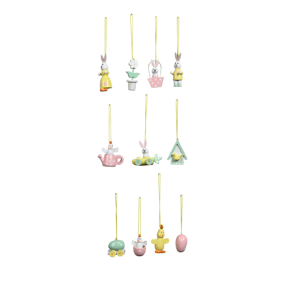 Osterbehang, 14 x 2 x 15 cm, Schimaholz, 11 Stück, bunt  681144000998 681144000998 14x2x15cm