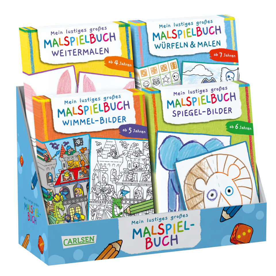Mein lustiges großes Malspielbuch, 4 Titel, sortiert CARLSEN 21453 CARLSEN 21453 4Titel i. Display