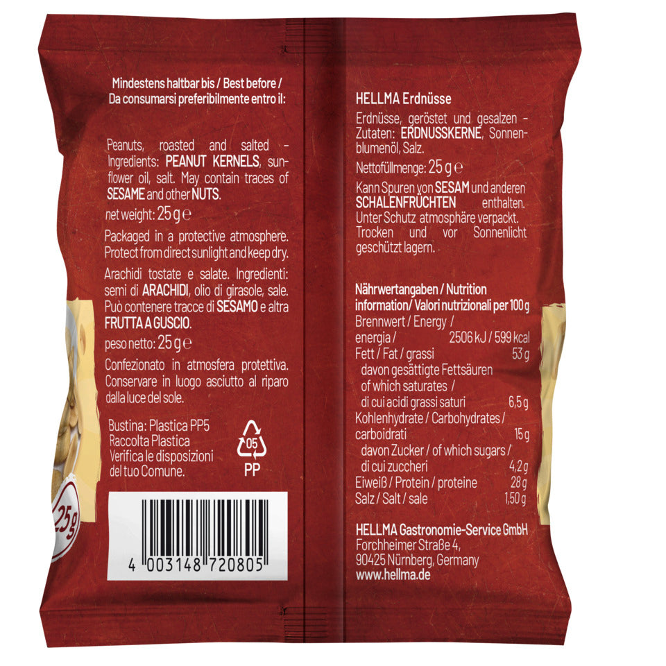 Erdnüsse, 100 x 25 g HELLMA 70102079