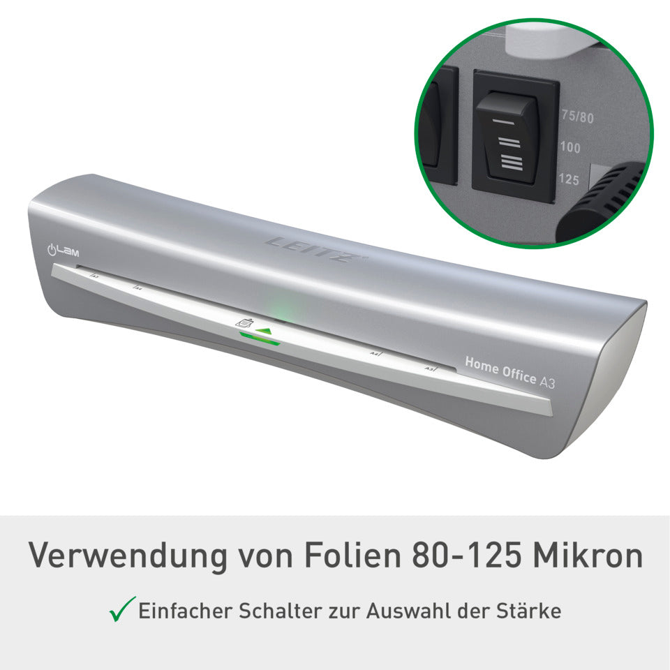 Laminator iLam HomeOffice, A3, grau LEITZ 7440-00-89