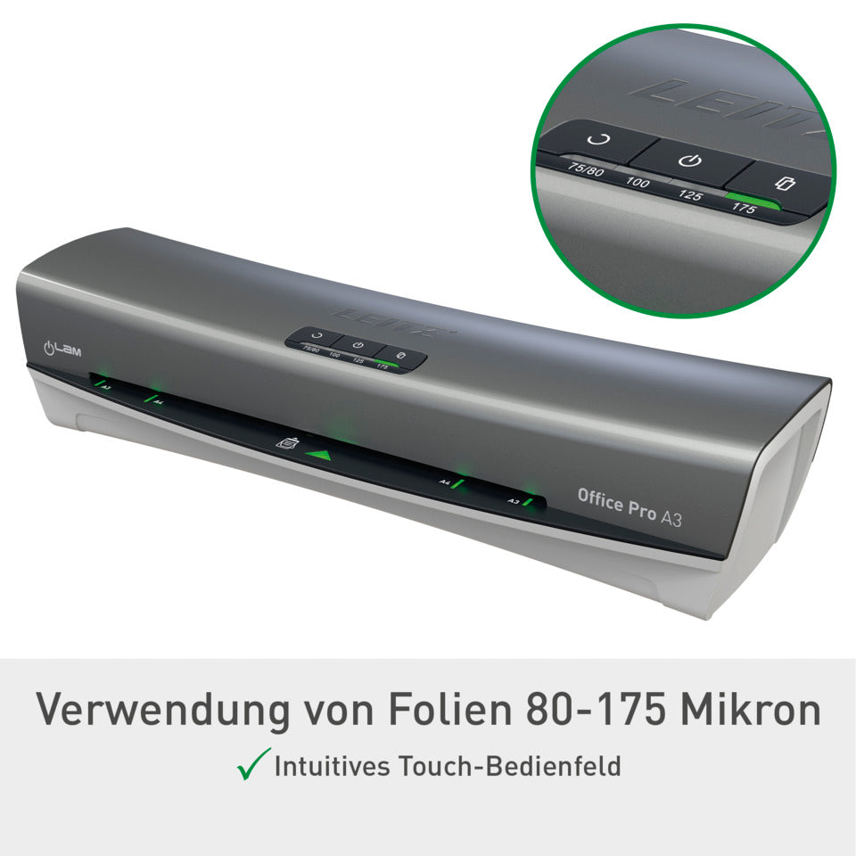 Laminator iLAM Office Pro A3, 80-175my, silber LEITZ 7518-00-84