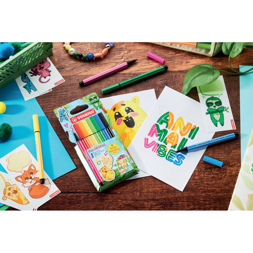 Faserschreiberetui Pen68 Animal Vibes Mini STABILO 668/8-07 STABILO 668/8-07 Animal Vibes