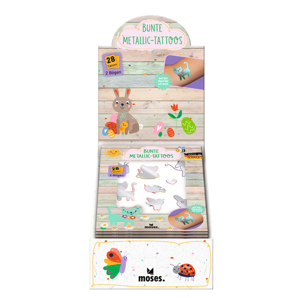 Bunte Metallic-Tattoos MOSES. 25566 MOSES 25566