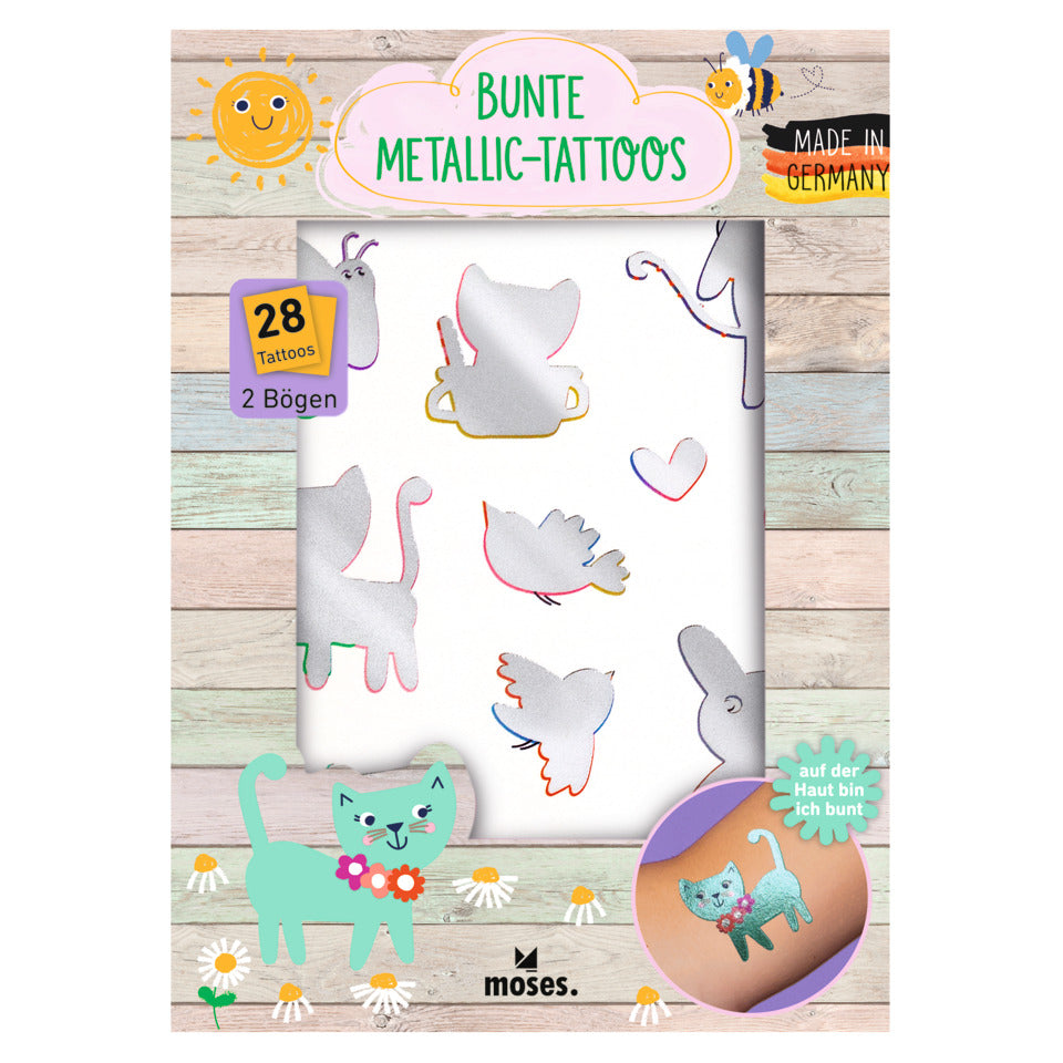Bunte Metallic-Tattoos MOSES. 25566 MOSES 25566