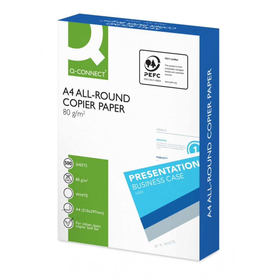 Kopierpapier All-Round, A4, 80 g/m², 500 Blatt, weiß Q-CONNECT KF17215