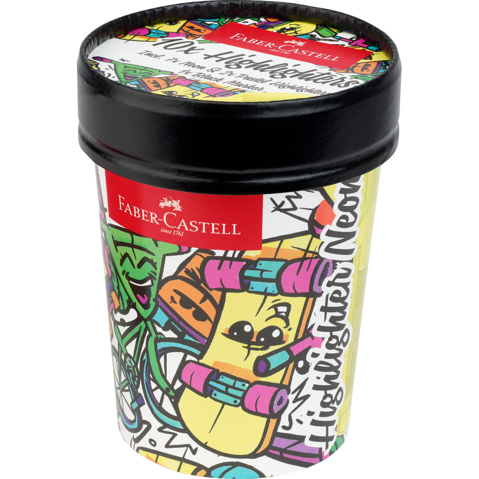 Textmarker Ice cream cup Superfluorescent, 1-5 mm, 10 Stück, sortiert FABER CASTELL 254695 FABER-CASTELL 254695 sortiert