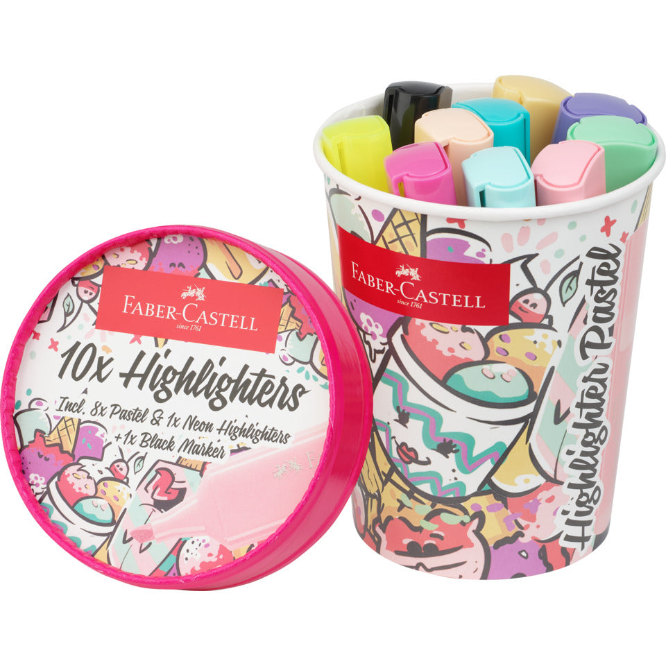 Textmarker Ice cream cup Pastell, 1-5 mm, 10 Stück, sortiert FABER CASTELL 254696 FABER-CASTELL 254696 sortiert