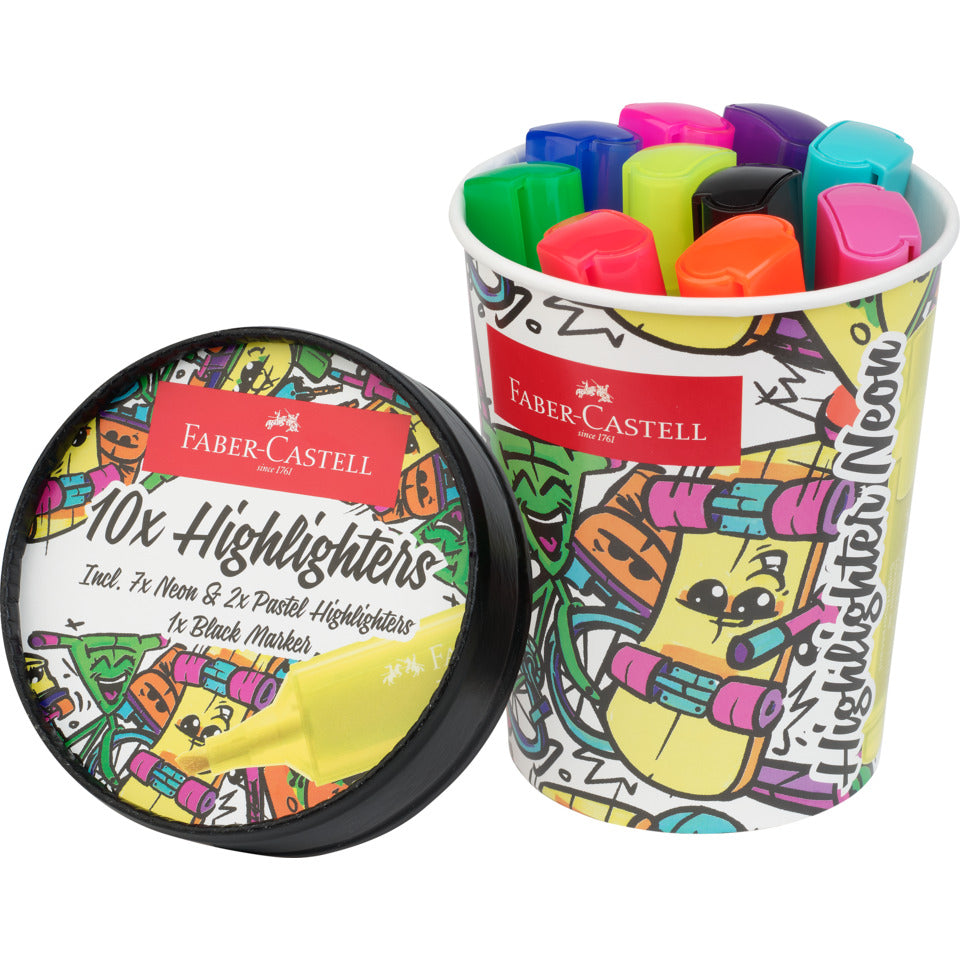 Textmarker Ice cream cup Superfluorescent, 1-5 mm, 10 Stück, sortiert FABER CASTELL 254695 FABER-CASTELL 254695 sortiert