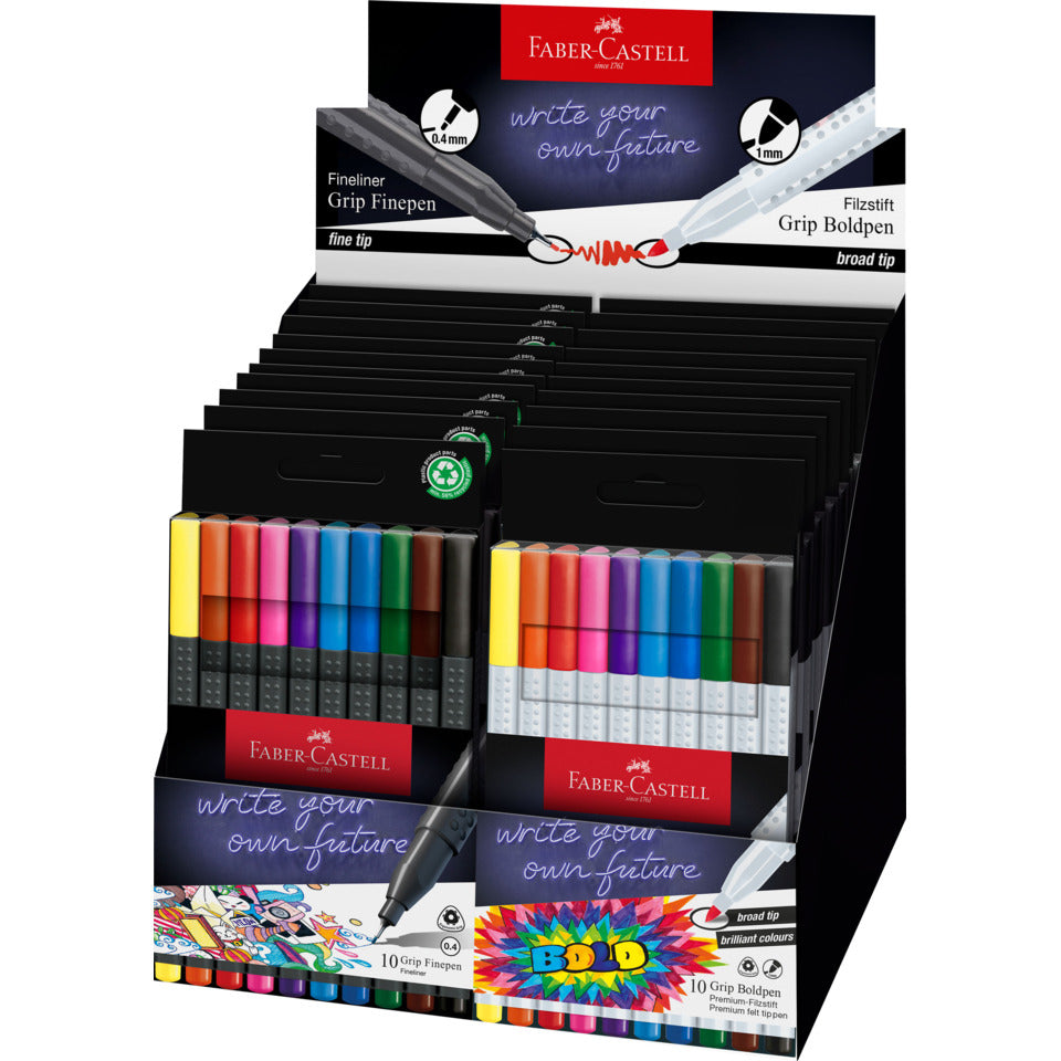 Faserschreiberetui Grip Finepen + Grip Boldpen im Display, sortiert FABER CASTELL 202196 FABER CASTELL 202196 sortiert im Display