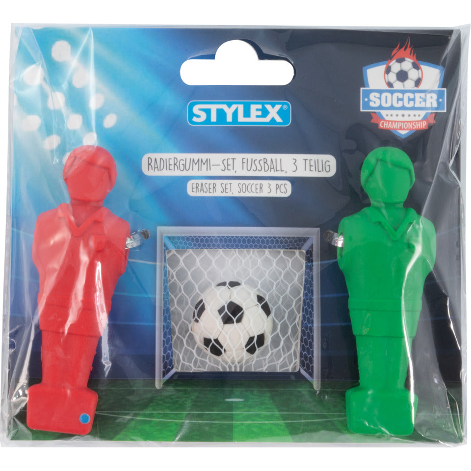 Radiergummi-Set Fußball, 3-teilig STYLEX 34097