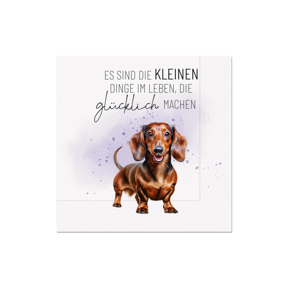 Motivserviette Lucky Friends Dackel - Es sind die kleinen Dinge im Leben.., 33 x 33 cm, 3-lagig FÜR DICH 130805 FÜR DICH 130805 33cm