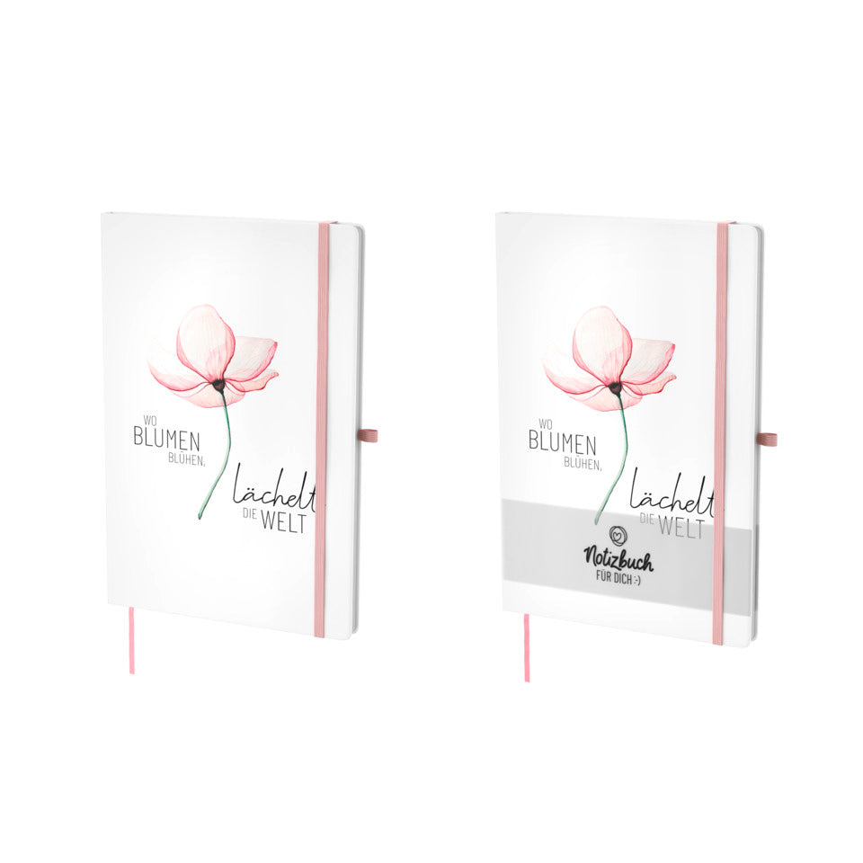 Notizbuch Lovely Greetings Blüte - Wo Blumen blühen, A5, 96 Seiten, liniert FÜR DICH 197593 FÜR DICH 197593 A5 liniert