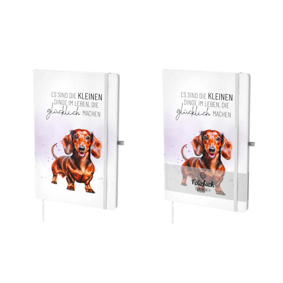 Notizbuch Lucky Friends Dackel - Es sind die kleinen Dinge, A5, 96 Seiten, liniert FÜR DICH 197805 FÜR DICH 197805 A5 liniert