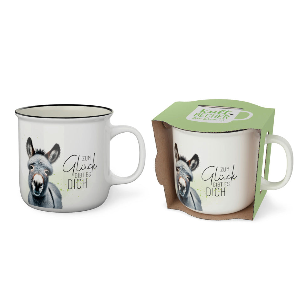 Kultbecher Lucky Friends Esel - Zum Glück gibt es Dich, 250ml FÜR DICH 904804 FÜR DICH 904804 250ml